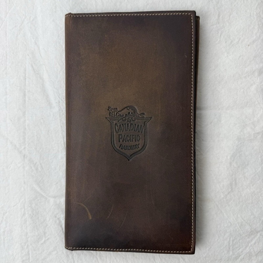 VTG Canadian Pacific Railway Leather Travel Wallet 1970s CPR Rail‎ Ephemera Rare